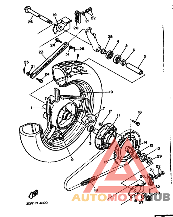 Rear wheel complete assy