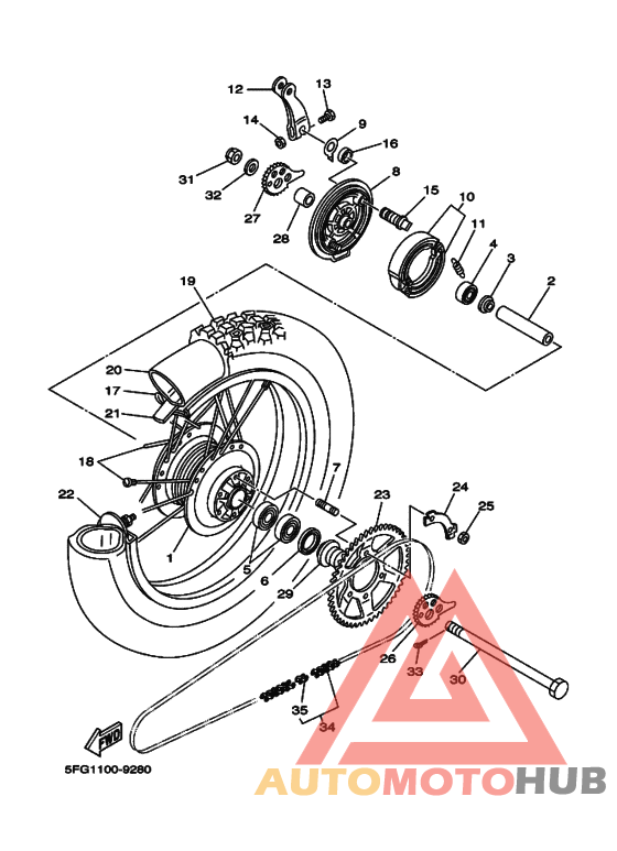 Rear wheel complete assy
