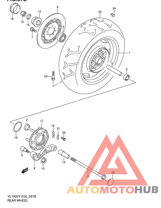 Rear wheel complete assy