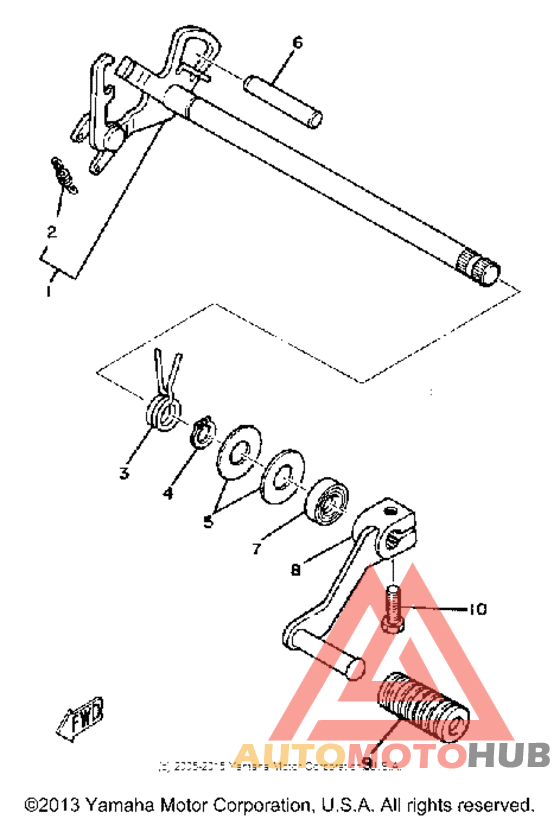 Shift shaft - pedal