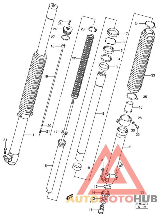 Демпфер передней вилки