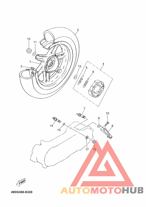 Rear wheel complete assy