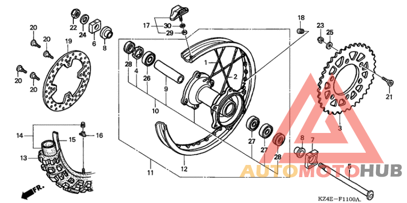 Rear wheel complete assy