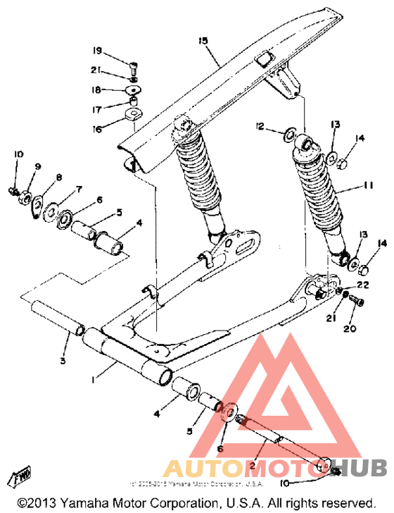 Rear arm rear cushion