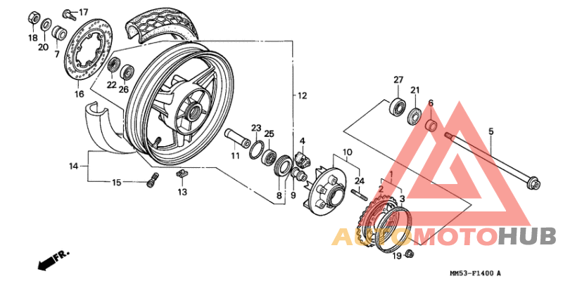 Rear wheel complete assy