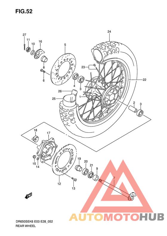 Rear wheel complete assy