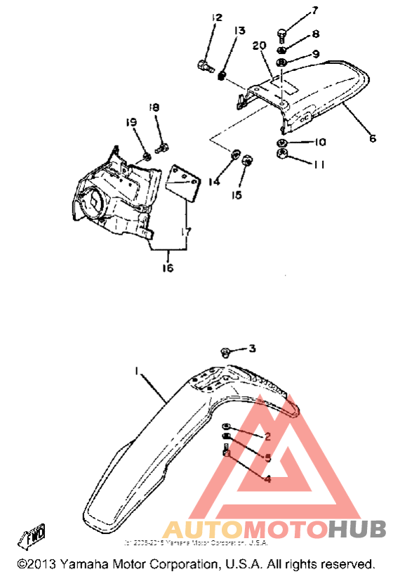 Front fender-rear fender