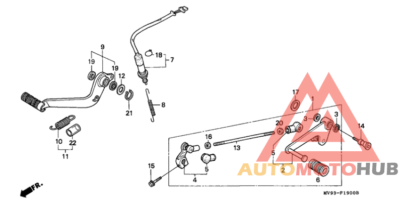 Brake pedal/change pedal