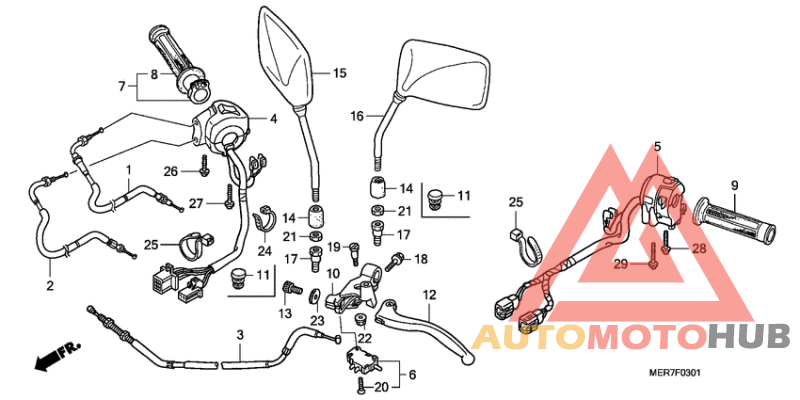 Handle lever/switch/cable
