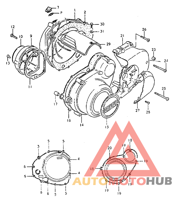 Crankcase cover ass`y  (v