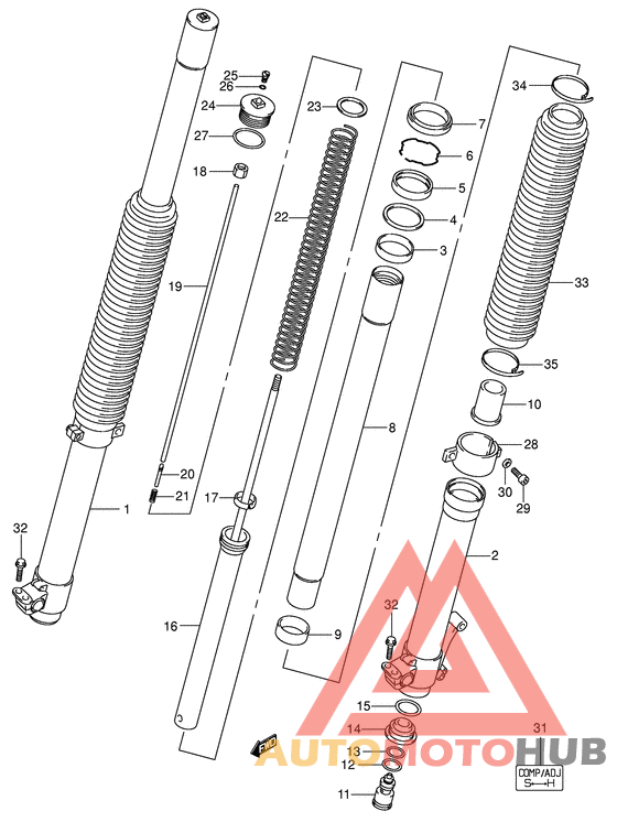 Демпфер передней вилки