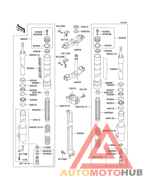 Front fork(1/2)(kx80-v2/v3)