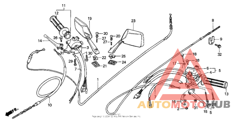 Handle switch + cables + mirrors