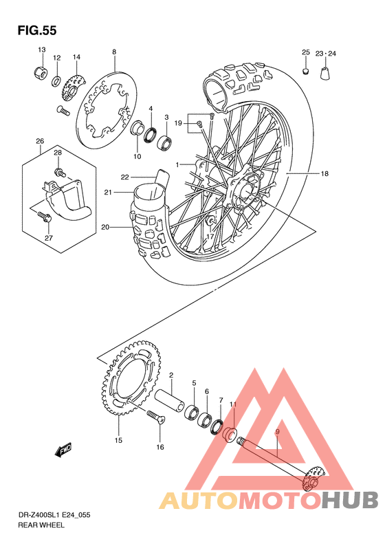 Rear wheel complete assy