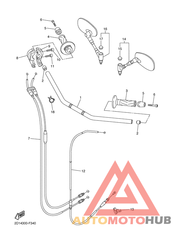 Steering handle & cable