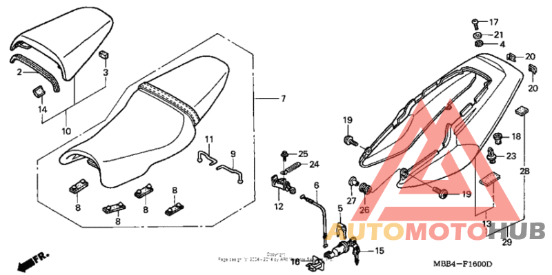 Seat + rear cowl