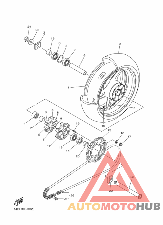 Rear wheel complete assy