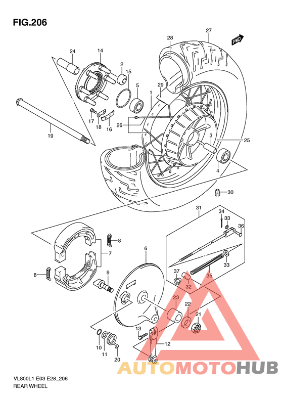 Rear wheel complete assy
