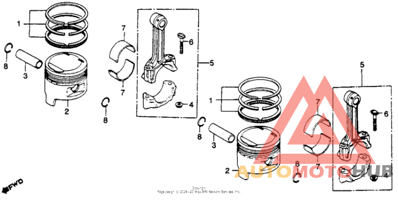 Piston + connecting rod
