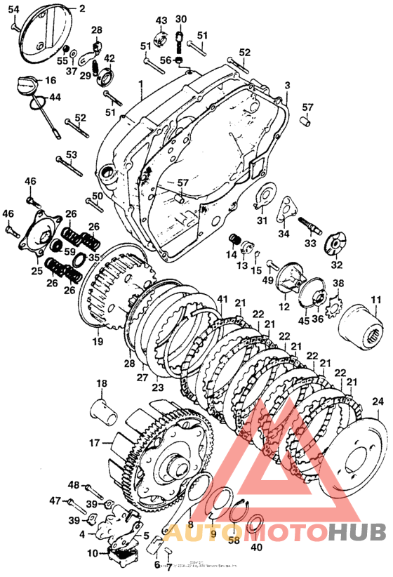Right crankcase cover + clutch