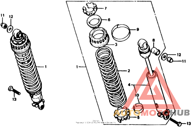 Rear shock absorber 80-82