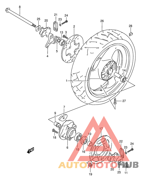 Rear wheel complete assy