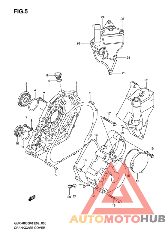 Crankcase cover ass`y  (v