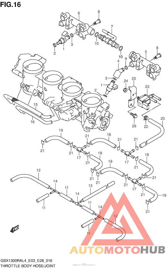 Throttle Body Hose/joint (Gsx1300Ral4 E33)