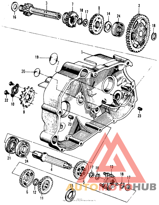 Transmission + left crankcase