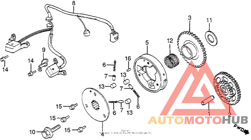 Pulse generator + starter clutch