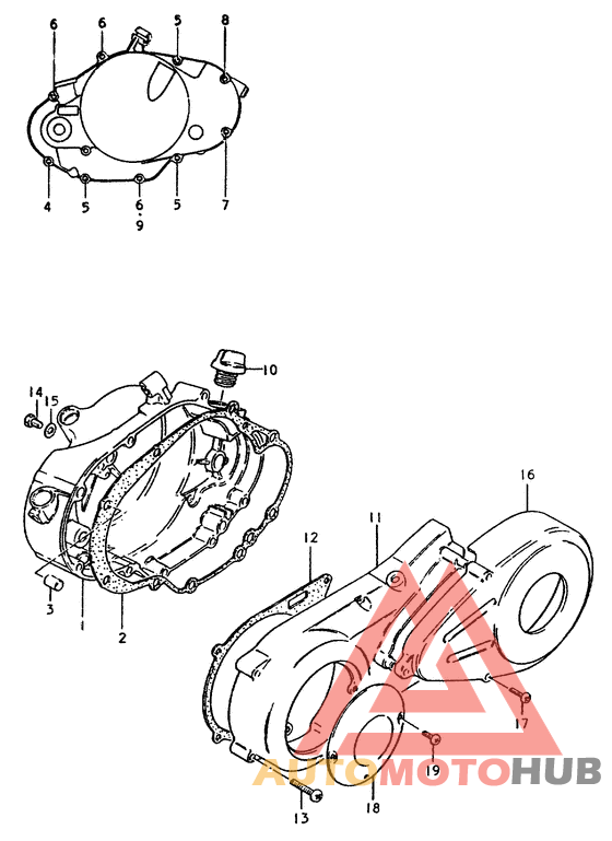 Crankcase cover ass`y  (v
