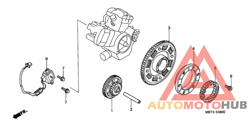 Pulse generator/ starting clutch