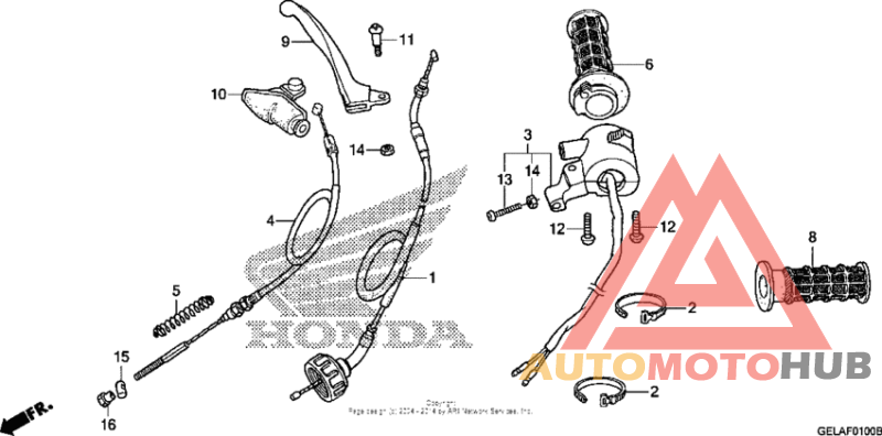 Handle lever + switch + cable