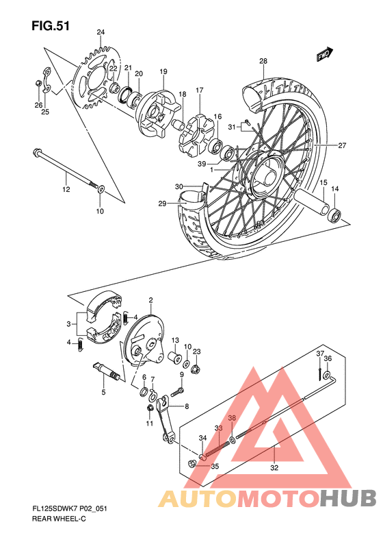 Rear wheel complete assy