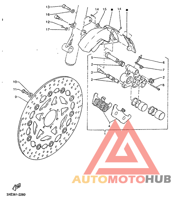 Front brake. caliper