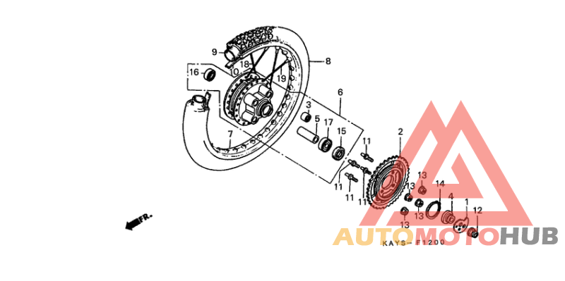 Rear wheel complete assy