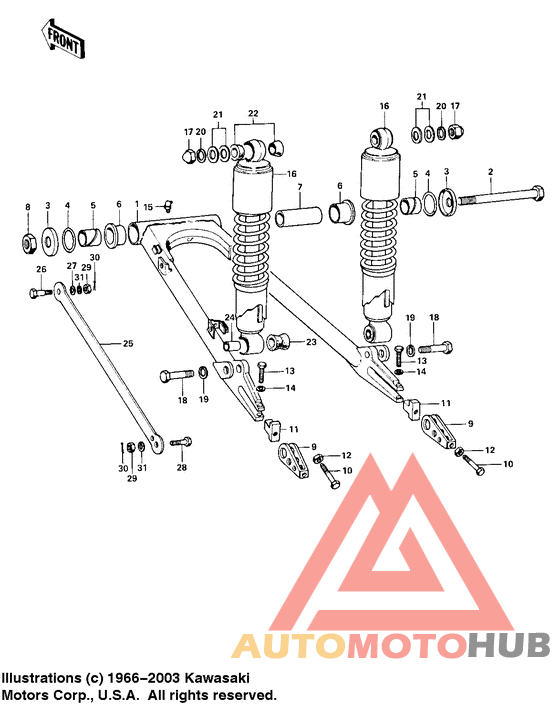 Swing arm/shock absorbers
