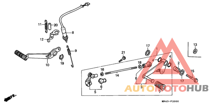 Brake pedal/change pedal
