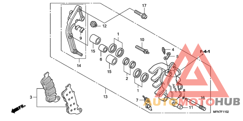 L. front brake caliper