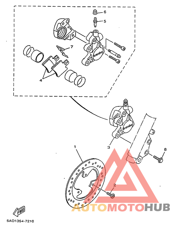 Front brake. caliper