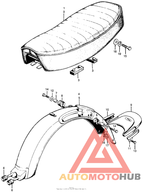 Seat + rear fender