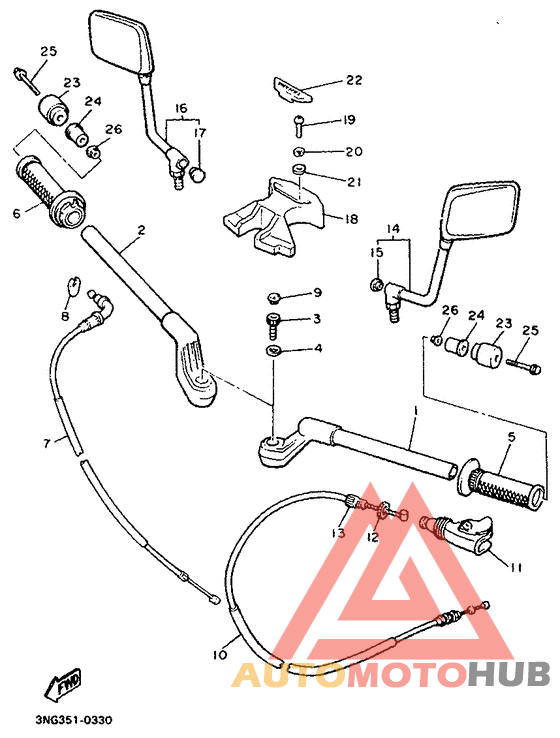 Steering handle. cable