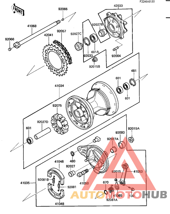 Rear hub/brake/chain