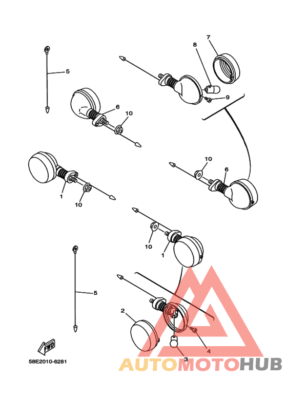 Rear flasher light assy