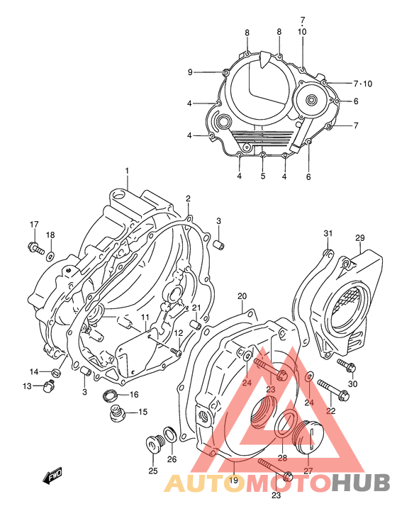 Crankcase cover ass`y  (v