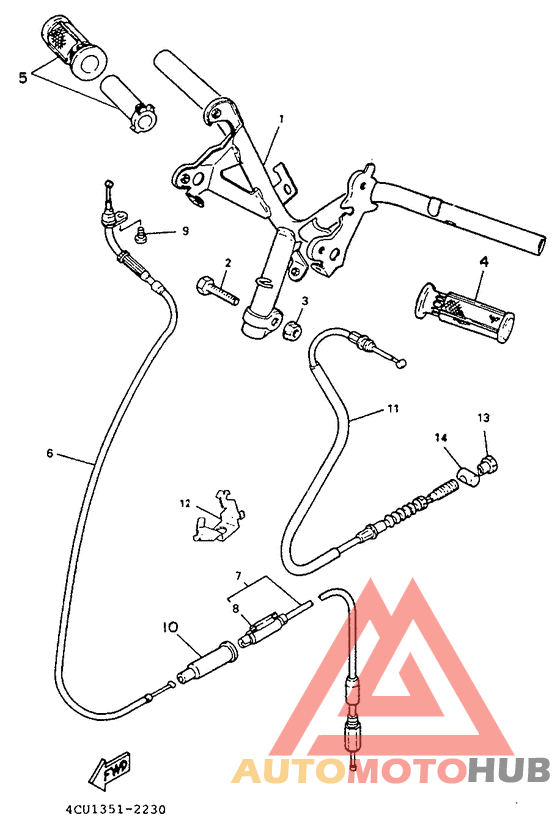 Steering handle. cable