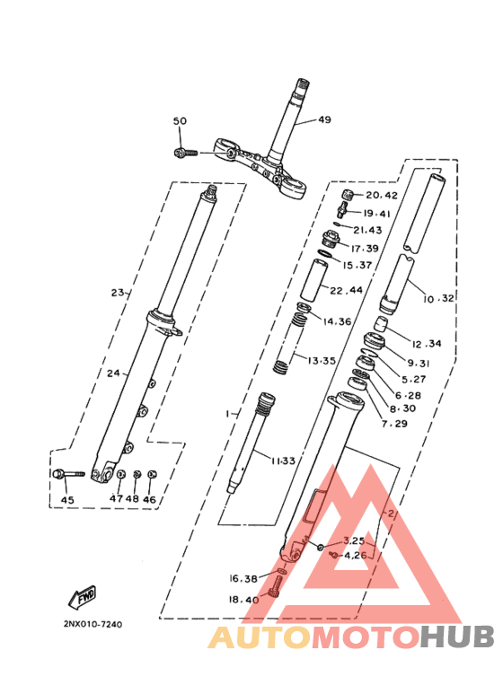 Front fork assy(ur silv