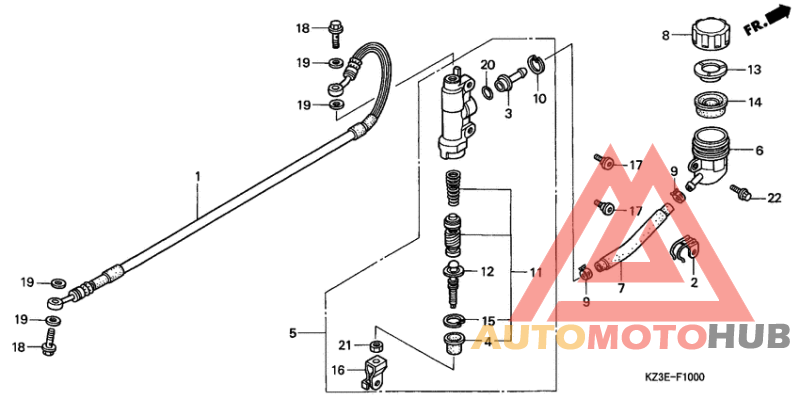 Rr. brake master cylinder