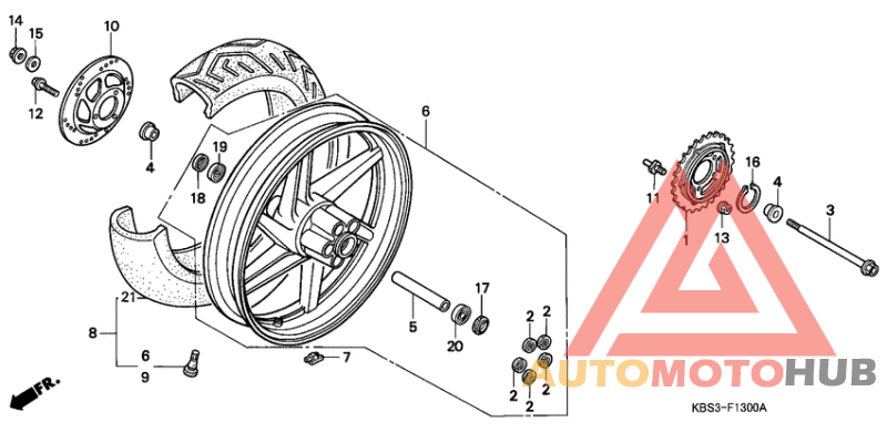 Rear wheel complete assy