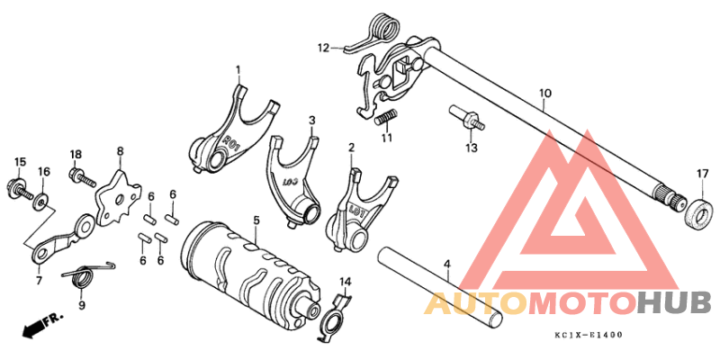 Shift drum/shift fork
